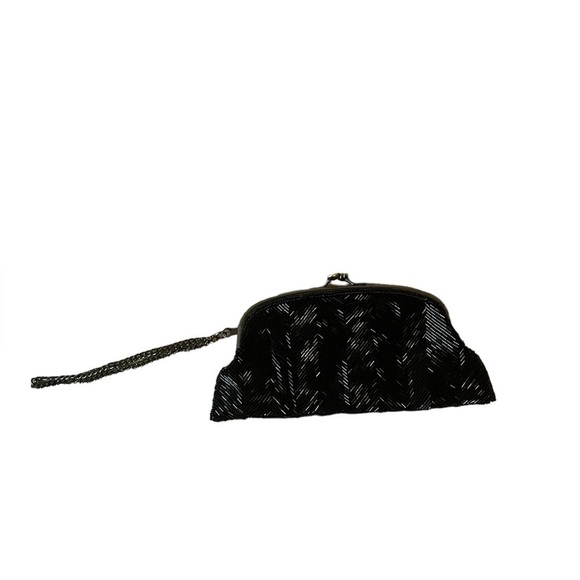 5/$25 The Limited black beaded with silver hardware wristlet - Picture 2 of 8